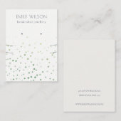Carte De Visite Écran de collier d'oreille Confetti vert Aquarelle (Devant / Derrière)