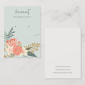 Carte De Visite Écran de collier d'oreille de fleurs bleu mousseux (Devant / Derrière)