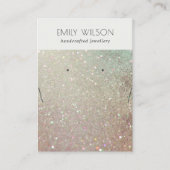 Carte De Visite Écran de collier d'oreille en argent vert (Devant)