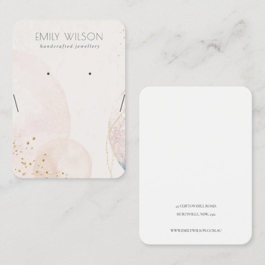 Carte De Visite Écran de collier d'oreille en or transparent (Devant / Derrière)