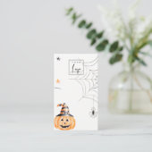 Carte De Visite Écran de collier du logo Citrouille d'Halloween (Debout devant)