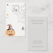 Carte De Visite Écran de collier du logo Citrouille d'Halloween (Devant / Derrière)