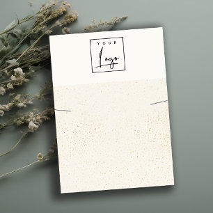 Carte De Visite Écran de collier du logo de texture blanche en or