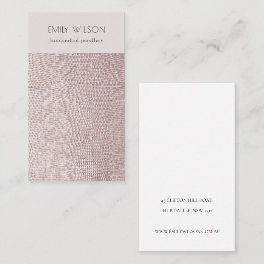 Carte De Visite Écran de collier en cuir de perle (Devant / Derrière)