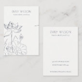 Carte De Visite Écran de collier floral Nénuphar minimal (Devant / Derrière)