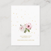 Carte De Visite Écran de collier moderne Floral Rose Gold (Dos)