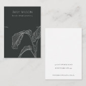 Carte De Visite Ecran de collier noir blanc feuille de palme (Devant / Derrière)