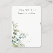 Carte De Visite Écran de collier Pastel Blue Green Foliage (Devant)