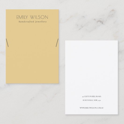 Carte De Visite Écran de collier simple ocre jaune émaillé (Devant / Derrière)