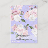 Carte De Visite Écran de collier violet en marbre floral (Dos)