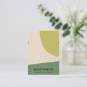 CARTE DE VISITE ÉCRAN DE COLLOQUE D'ART KR VERT EN LIME ABSTRAIT M (Debout devant)