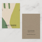 CARTE DE VISITE ÉCRAN DE COUCHE VERT EN LIME ABSTRAIT MODERNE (Devant / Derrière)