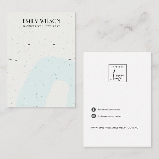 CARTE DE VISITE ÉCRAN DE COULEUR BLEUE ABSTRAIT (Devant / Derrière)