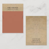 CARTE DE VISITE ÉCRAN DE COULEUR DE TEXTURE EN TERRACOTTE DE POUCE (Devant / Derrière)