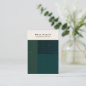 CARTE DE VISITE ÉCRAN DE COULEUR VERT BLANC DE COULEUR BLOC DE COU (Debout devant)