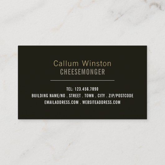 Carte De Visite Écran de fromage, fromage (Dos)