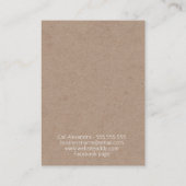 Carte De Visite Écran de joaillerie artisanale en dentelle Kraft (Dos)