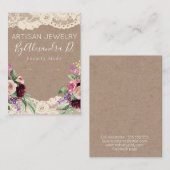 Carte De Visite Écran de joaillerie artisanale en dentelle Kraft (Devant / Derrière)