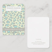 Carte De Visite Écran de jupon bleu Leopard Motif à la main (Devant / Derrière)