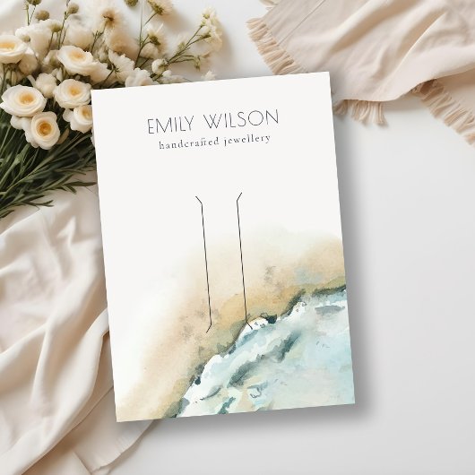 Carte De Visite Ecran de la mer côtière Vagues de plage de sable