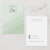 Carte De Visite Écran de logo Abstrait Lime Green Stud Wave (Devant / Derrière)