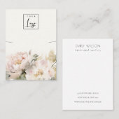 Carte De Visite Écran de logo Blush Peony Floral Bunch (Devant / Derrière)