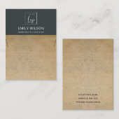 CARTE DE VISITE ÉCRAN DE LOGO DE TEXTURE DE TERRACOTTE NOIRE (Devant / Derrière)