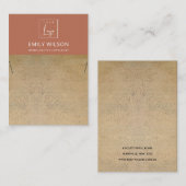 CARTE DE VISITE ÉCRAN DE LOGO DE TEXTURE DE TERRACOTTE RUSTIQUE (Devant / Derrière)