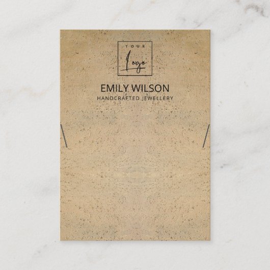 CARTE DE VISITE ÉCRAN DE LOGO DE TEXTURE DE TERRACOTTE RUSTIQUE (Devant)