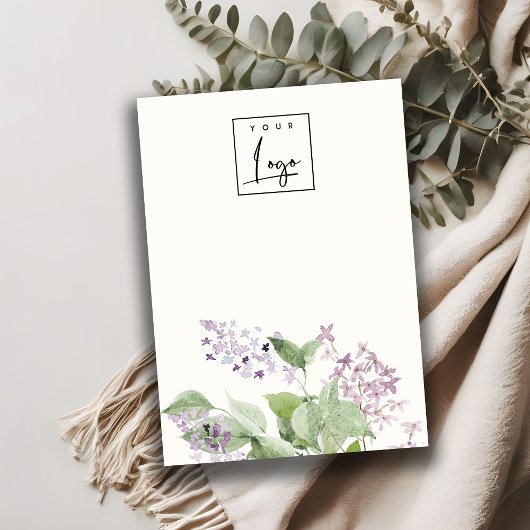 Carte De Visite Écran de logo floral Lilac