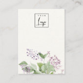 Carte De Visite Écran de logo floral Lilac (Devant)