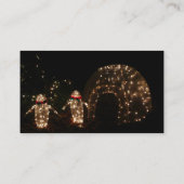 Carte De Visite Écran de lumière des fêtes de pingouins (Dos)