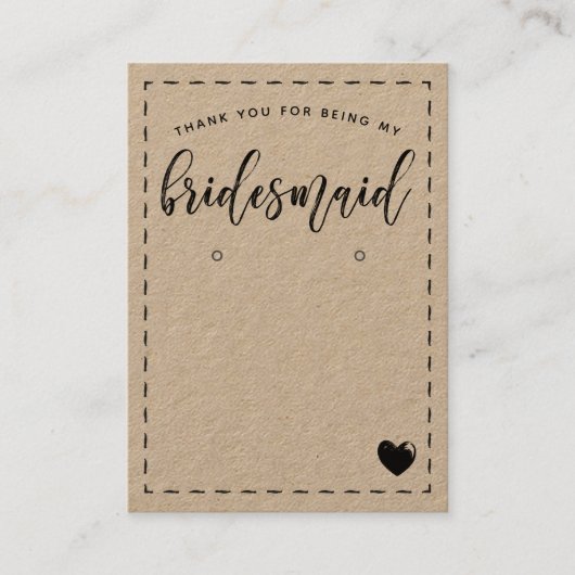 Carte De Visite Écran de Merci de Charming´Bridesmaid (Devant)