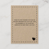 Carte De Visite Écran de Merci de Charming´Bridesmaid (Dos)