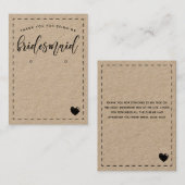 Carte De Visite Écran de Merci de Charming´Bridesmaid (Devant / Derrière)