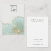 Carte De Visite Écran de Parties scintillant gris Abstrait Logo 2 (Devant / Derrière)