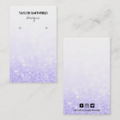 Carte De Visite Écran de Parties scintillant violet Faux (Devant / Derrière)