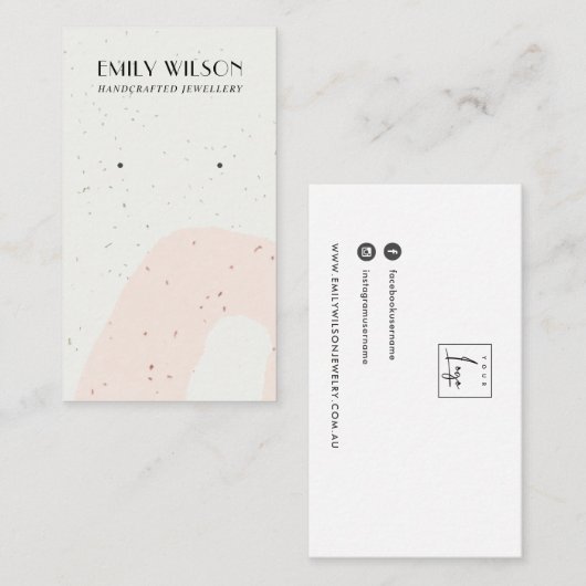 CARTE DE VISITE ÉCRAN DE PÊCHE BLANC ABSTRAIT (Devant / Derrière)