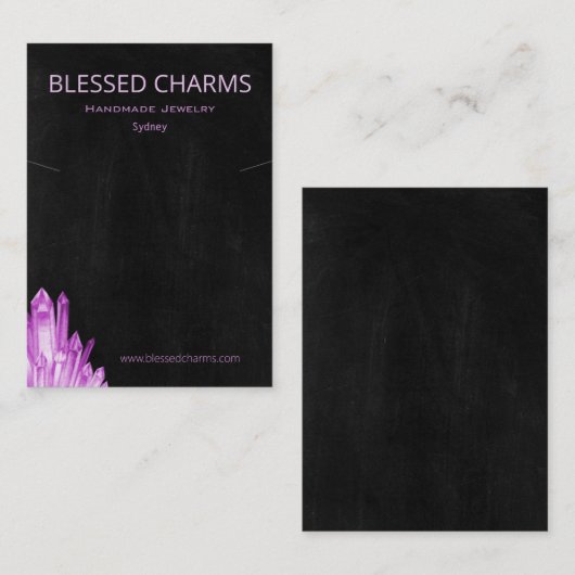 Carte De Visite Écran de Pendentif en cristal Amethyst Gypsy Boho (Devant / Derrière)