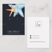 CARTE DE VISITE ÉCRAN DE POISSON AQUATIQUE DE MARINE ÉTOILE ÉCRAN (Devant / Derrière)