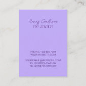 Carte De Visite Écran de porte-bijoux de créateur violet (Dos)