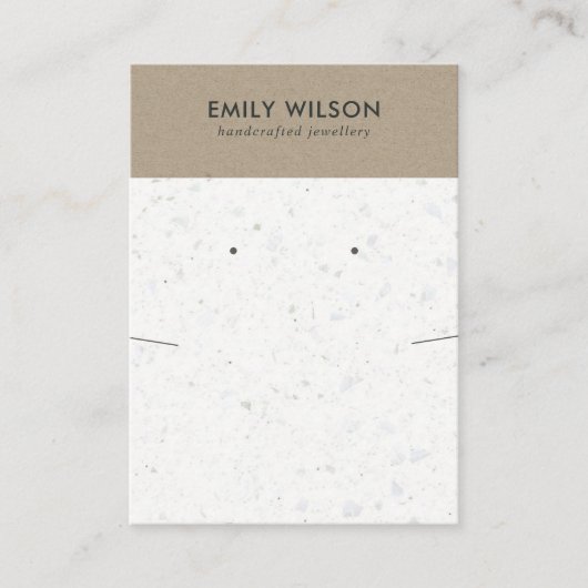 CARTE DE VISITE ÉCRAN DE RESTAURATION CHIC KRAFT TERRAZZO (Devant)