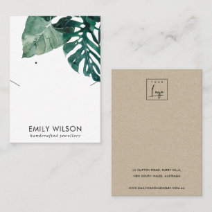 CARTE DE VISITE  ÉCRAN DE RESTAURATION DE LA FAUNE MOSTERA VERTE C