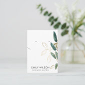 CARTE DE VISITE ÉCRAN DE RESTAURATION D'EUCALYPTUS VERT OR (Debout devant)