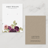 CARTE DE VISITE ÉCRAN DE RESTAURATION FLORALE ROSE DE BURGOUNDY GO (Devant / Derrière)