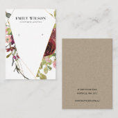 CARTE DE VISITE ÉCRAN DE RESTAURATION FLORALE ROSE DE BURGOUNDY GO (Devant / Derrière)