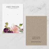 CARTE DE VISITE ÉCRAN DE RESTAURATION FLORALE ROSE DE BURGOUNDY GO (Devant / Derrière)