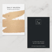 CARTE DE VISITE ÉCRAN DE RESTAURATION LUXE FOIL BRUSH STROKE EARRI (Devant / Derrière)