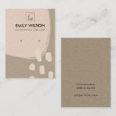 CARTE DE VISITE ÉCRAN DE RESTAURATION MODERNE ABSTRAIT BLUSH PEACH (Devant / Derrière)