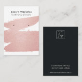 CARTE DE VISITE ÉCRAN DE RESTAURATION ROSE GOLD BLUSH BRUSH (Devant / Derrière)